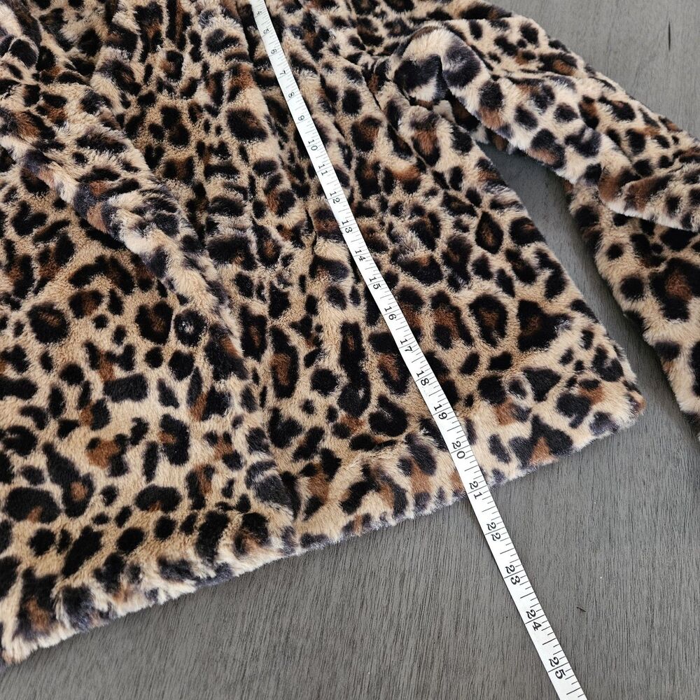 Leopard Cheetah Animal Print Faux Fur Crop Jacket Size XL Women's Mob Wife Bratz - Picture 4 of 8